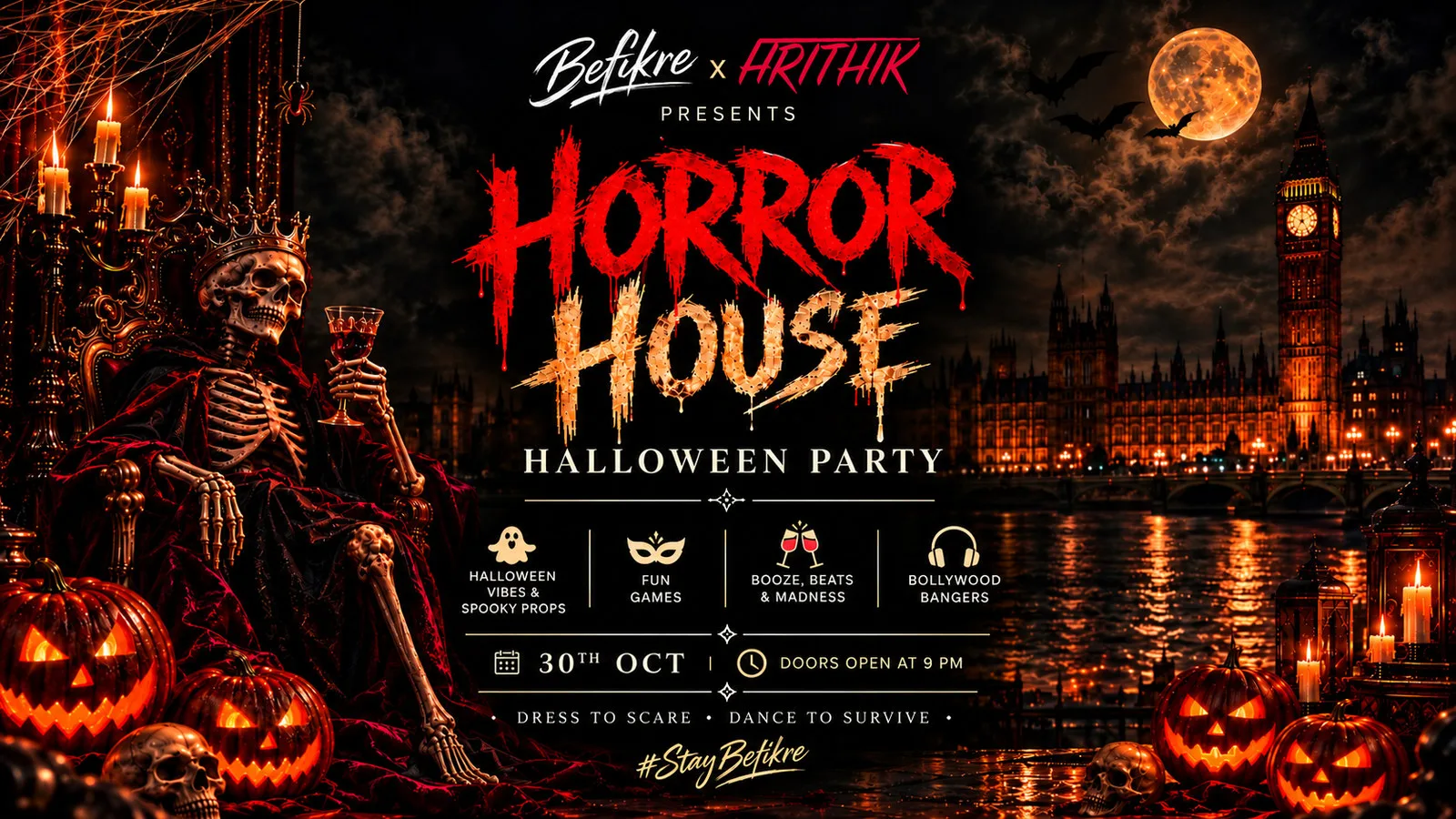 BOLLYWOOD HORROR HOUSE - LONDON HALLOWEEN PARTY 👻🔥🎃