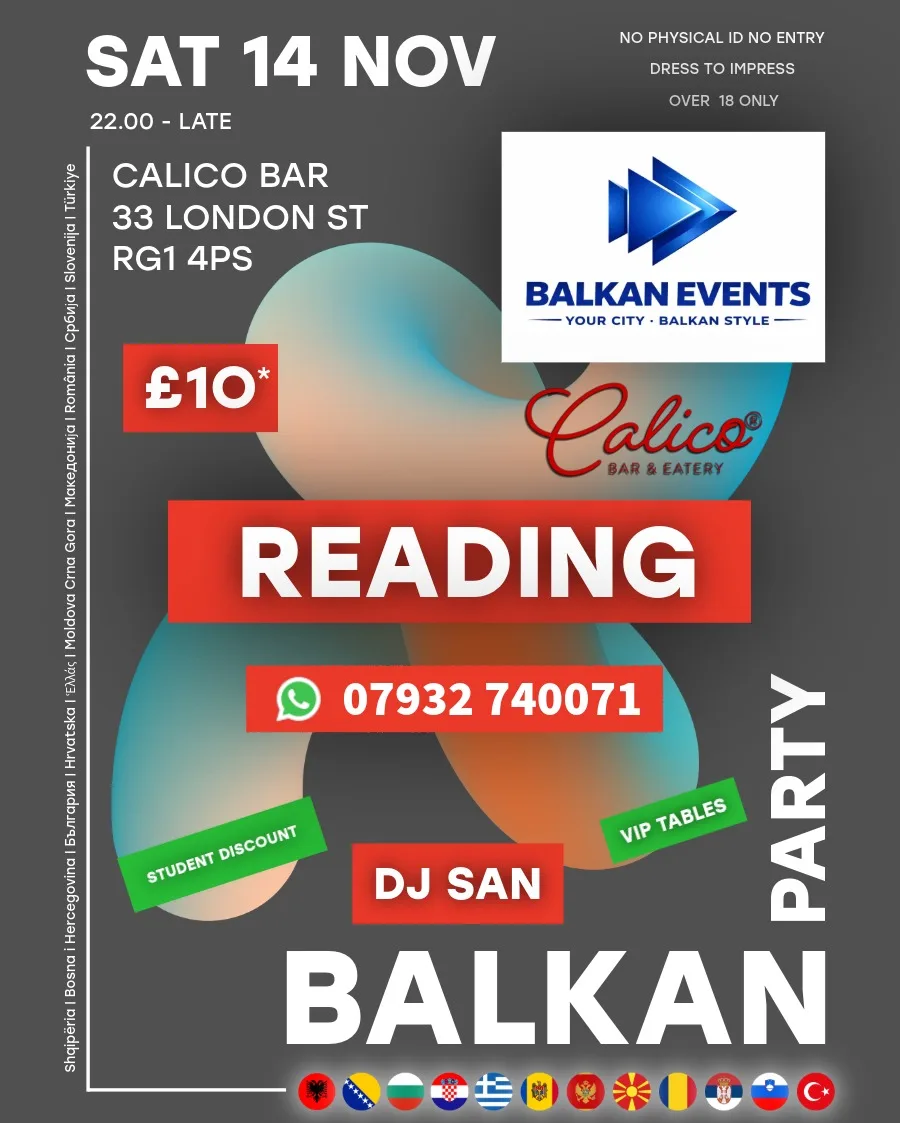 BALKAN Party READING - Harvest & Beats