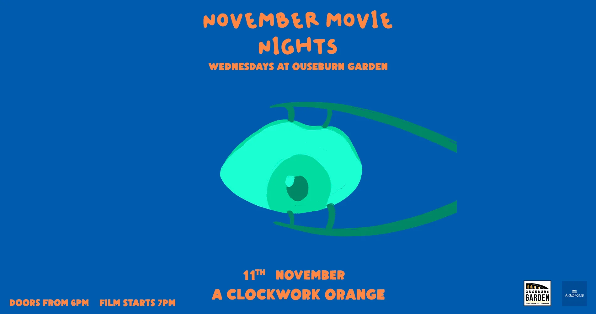 November Movie Nights at Ouseburn Garden - A Clockwork Orange