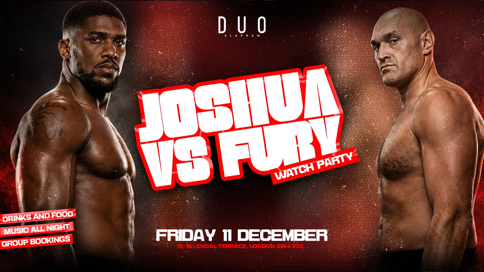 AJ VS FURY SOUTH LONDON WATCH PARTY at DUO Clapham