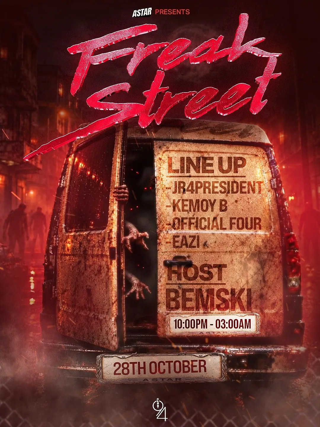 ASTAR – FREAK STREET – MANCHESTER’S BIGGEST HALLOWEEN WEDNESDAY NIGHT at CLUB94 MANCHESTER