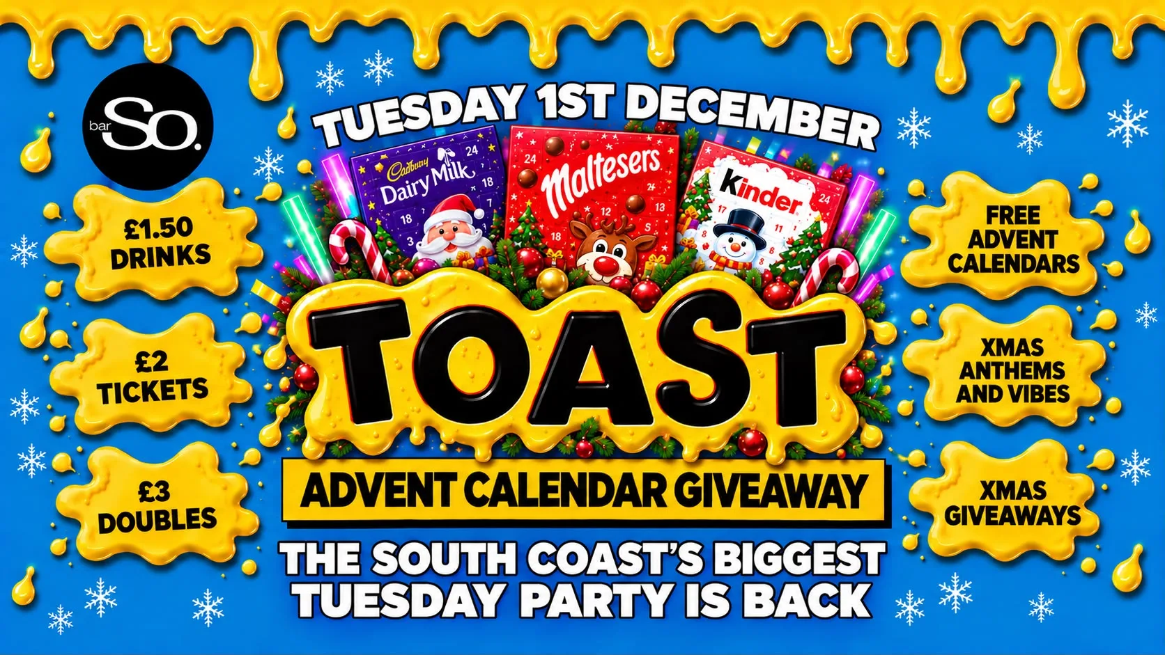 TOAST TUESDAYS • ADVENT CALENDAR GIVEAWAY @Bar So 01.12.26 at Bar So