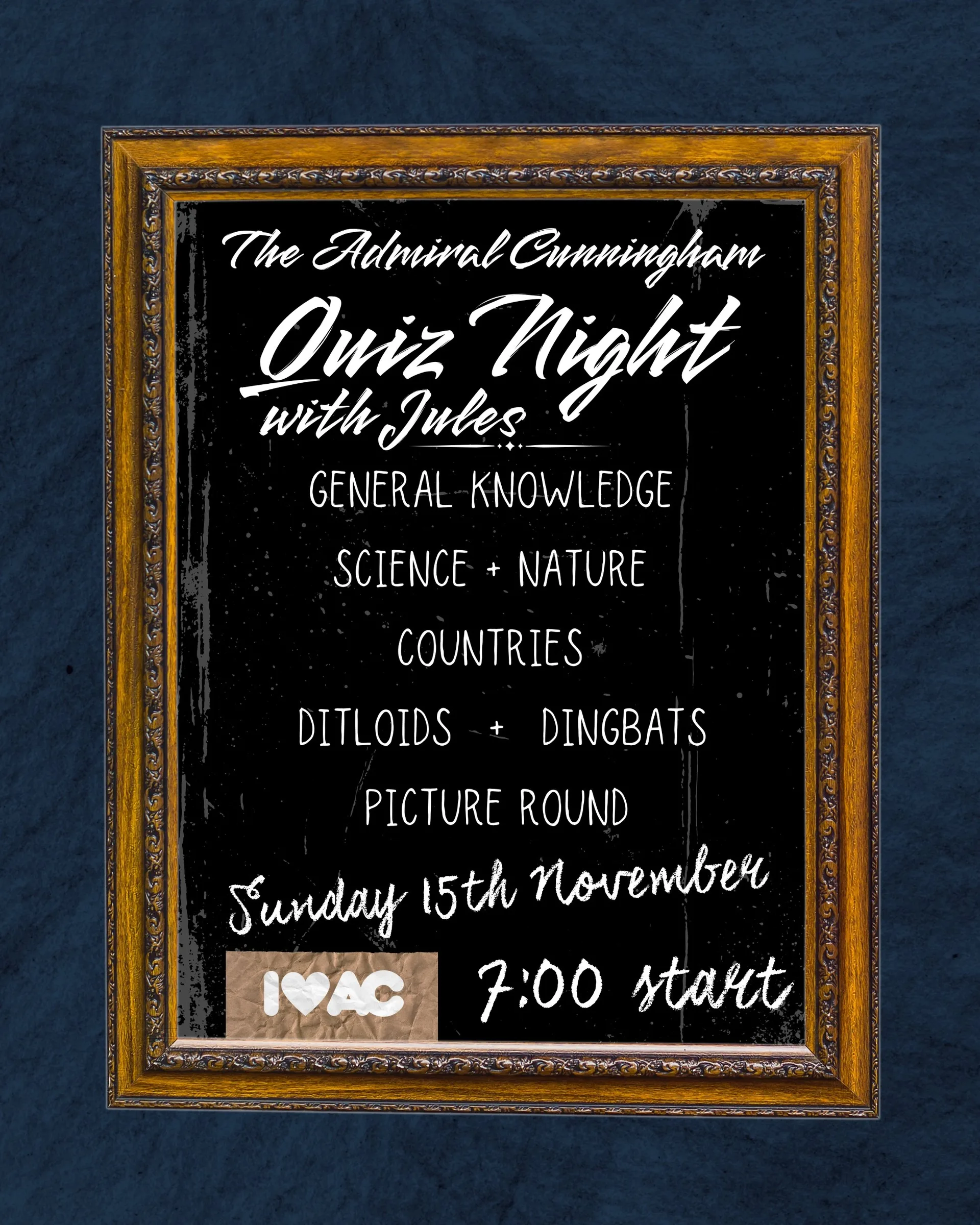 The Admiral Cunningham: Quiz Night with Jules
