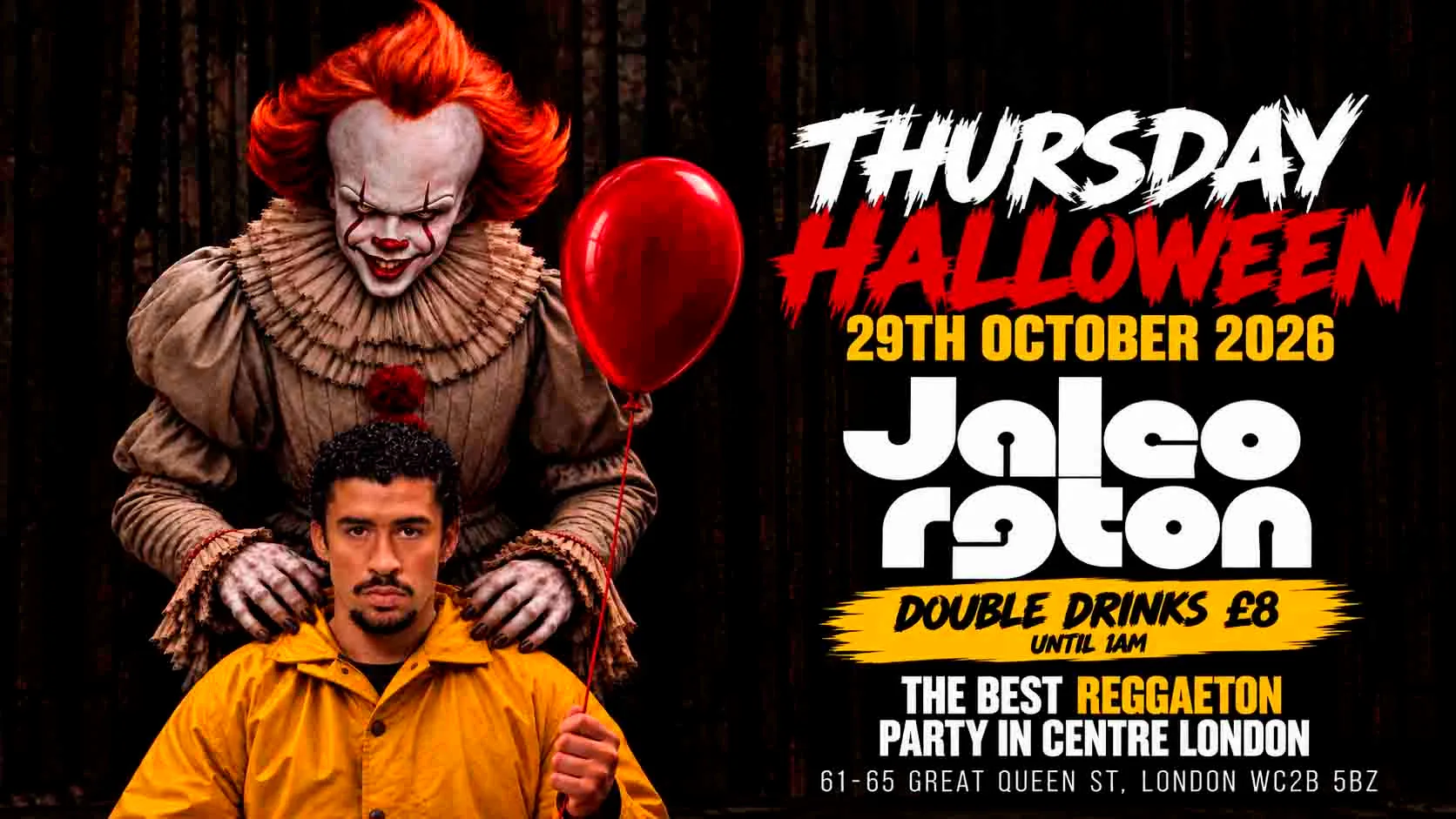🎃 100 FREE TICKETS!! THURSDAY HALLOWEEN — JALEO REGGAETON AT SWAY BAR! 🎈🔪. 1 at Sway Bar