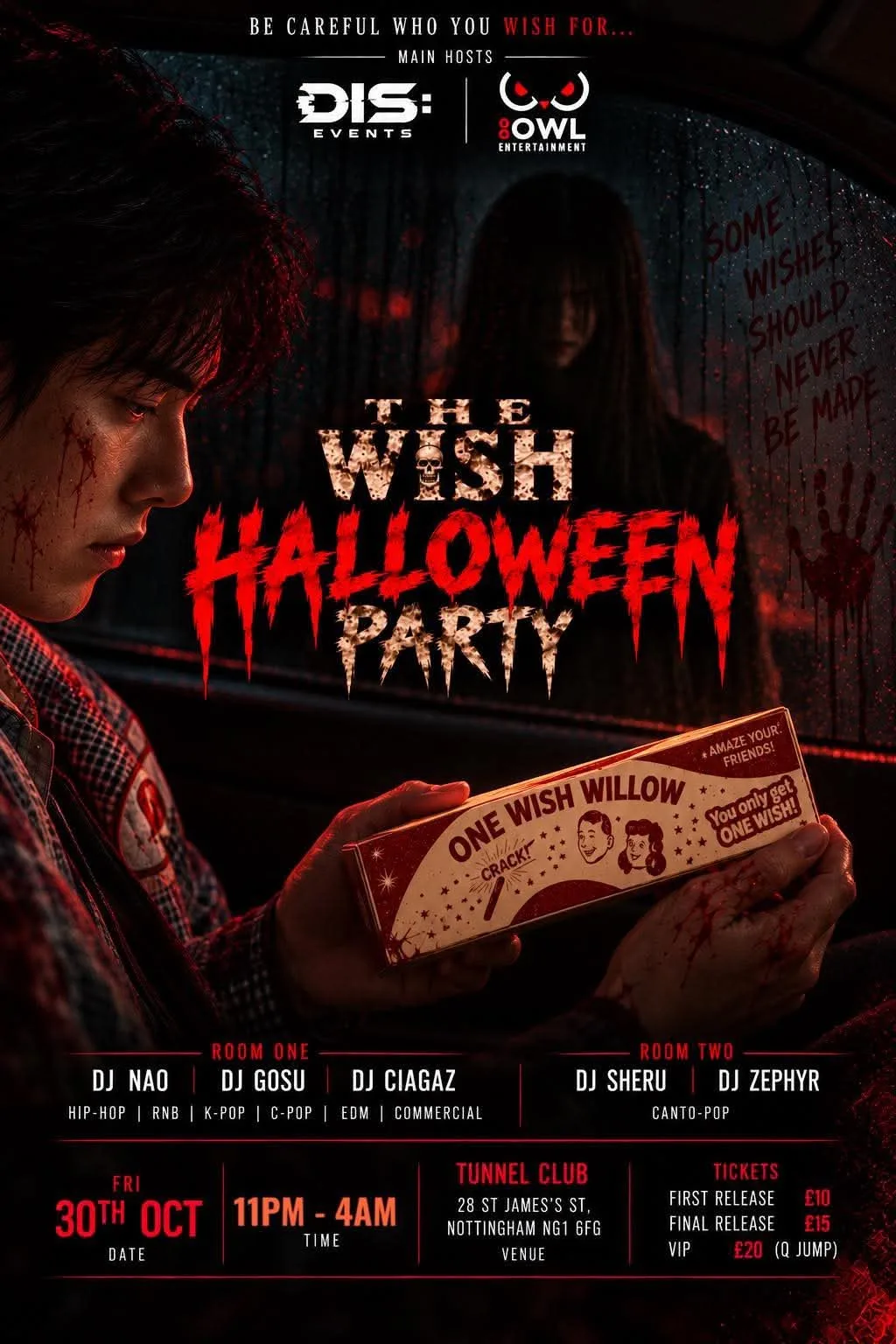 GO OWL x DIS: Events x UON ABACUS Presents: 🪾THE WISH — HALLOWEEN PARTY NOTTINGHAM🎃