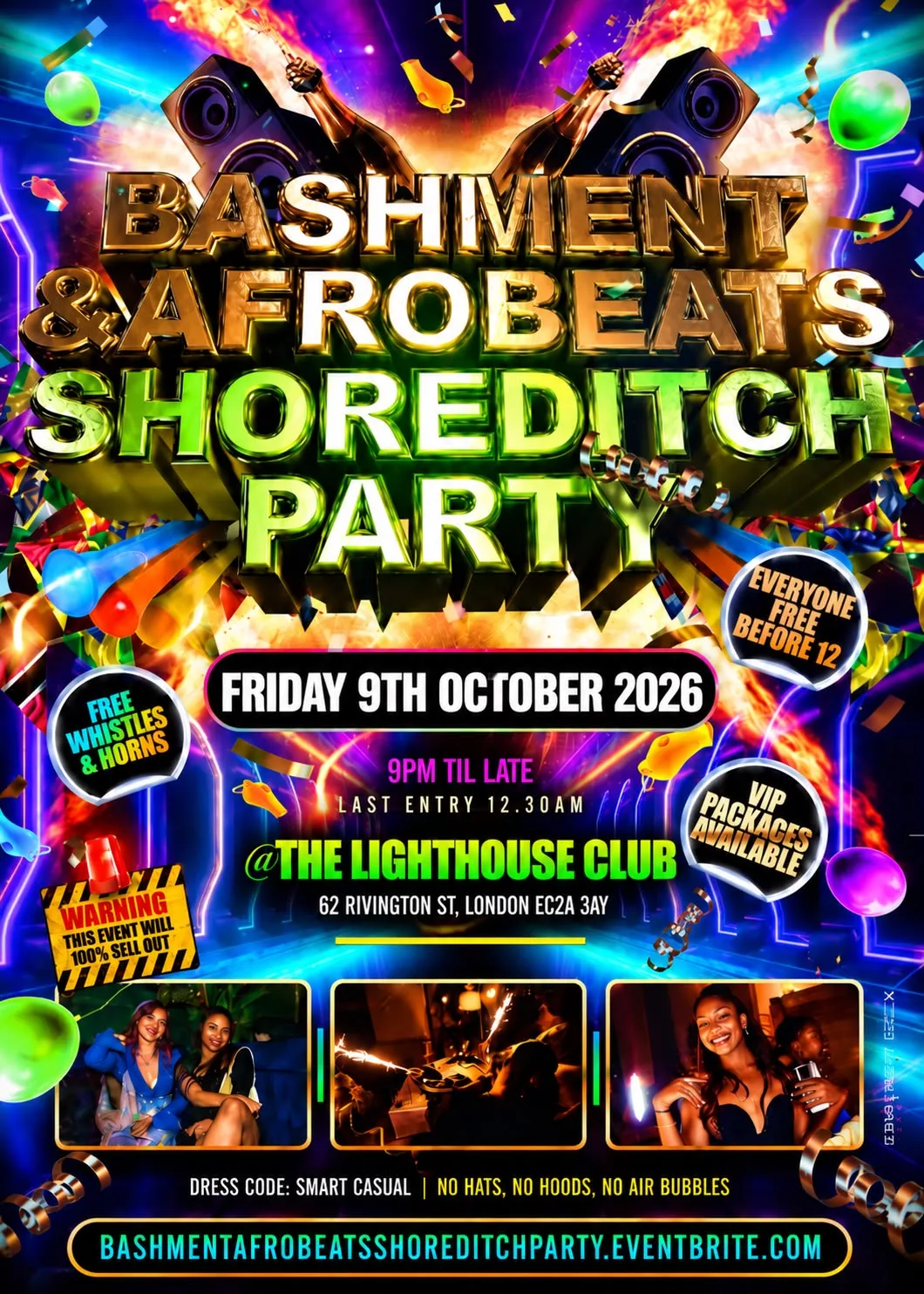 Bashment & Afrobeats Shoreditch Party - Everyone Free Before 12AM at The Lighthouse Bar and Club