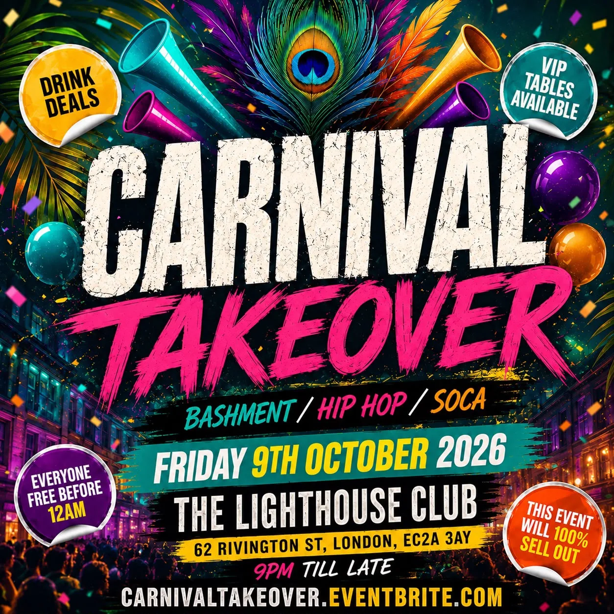Carnival Takeover - Everyone Free Before 12AM at The Lighthouse Bar and Club