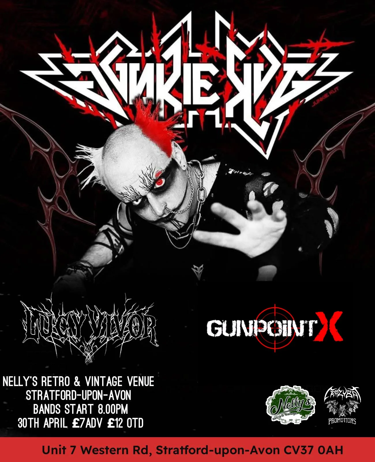 Alternative Night JUNKIE KUT/LUCY VIVOR/GUNPOINT X at Nelly's Retro & Vintage