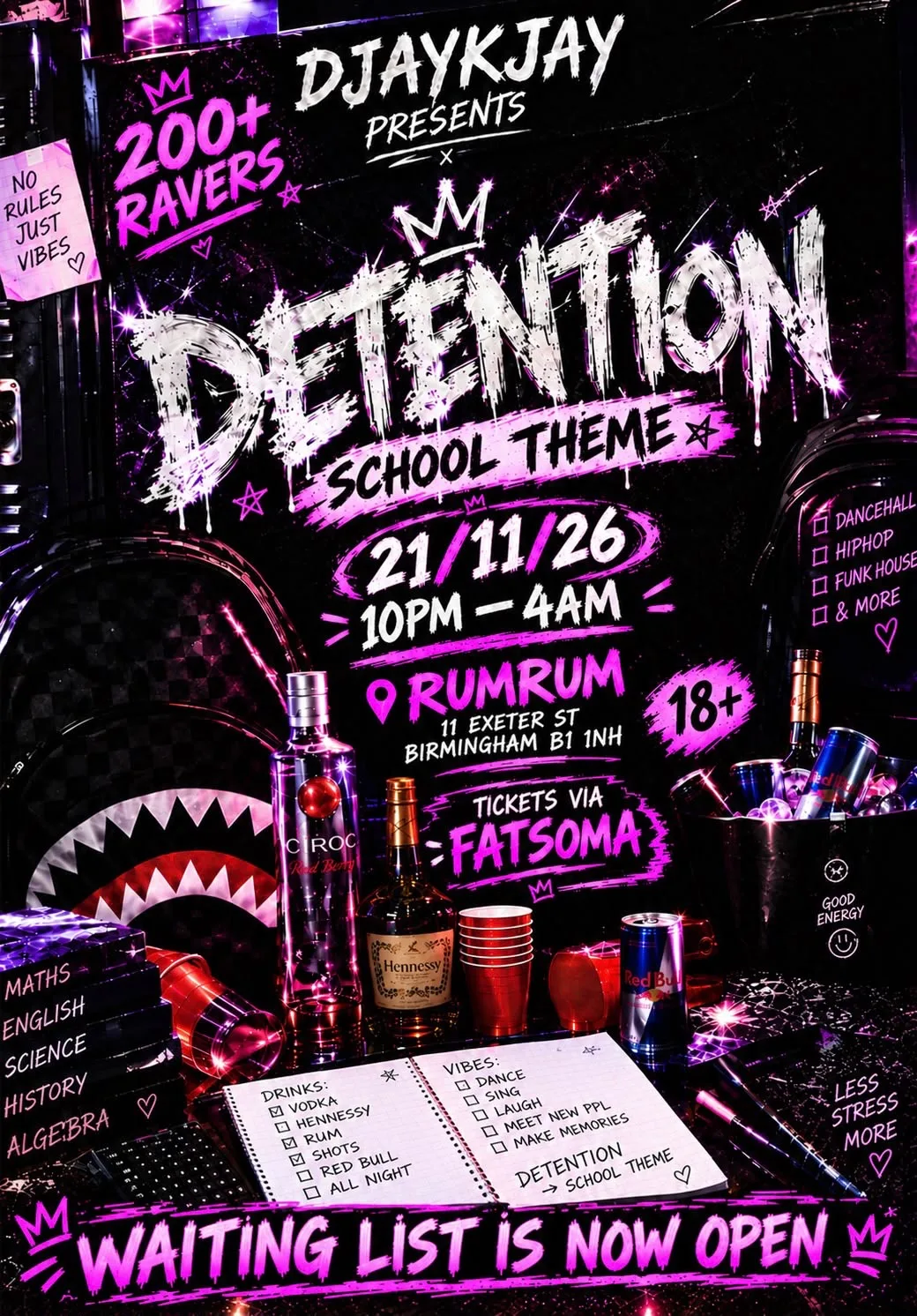 DETENTION (SCHOOL THEME) at RumRum VIP Bar & Lounge