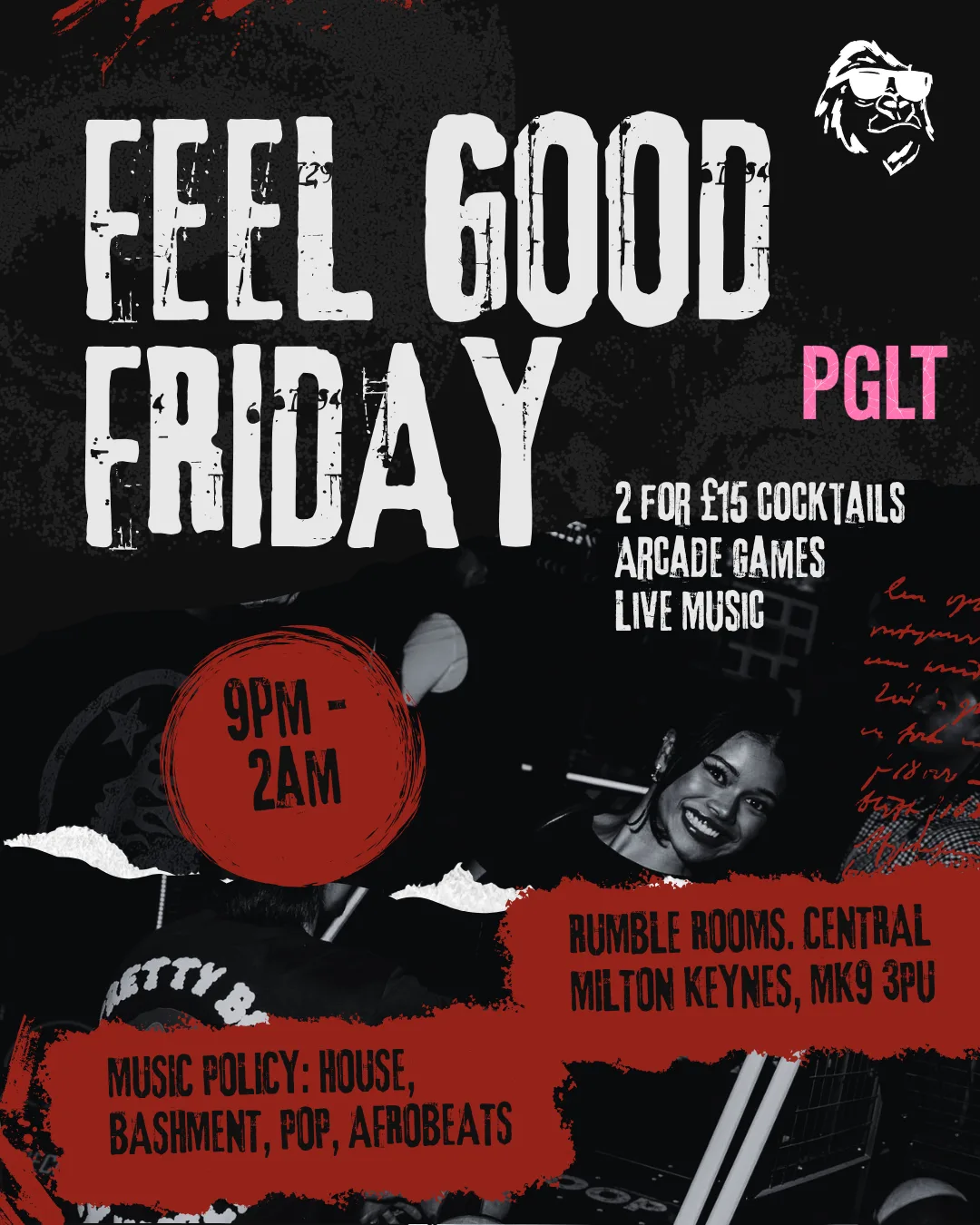 Feel Good Friday Every Friday at Rumble Rooms at Rumble Rooms Milton Keynes