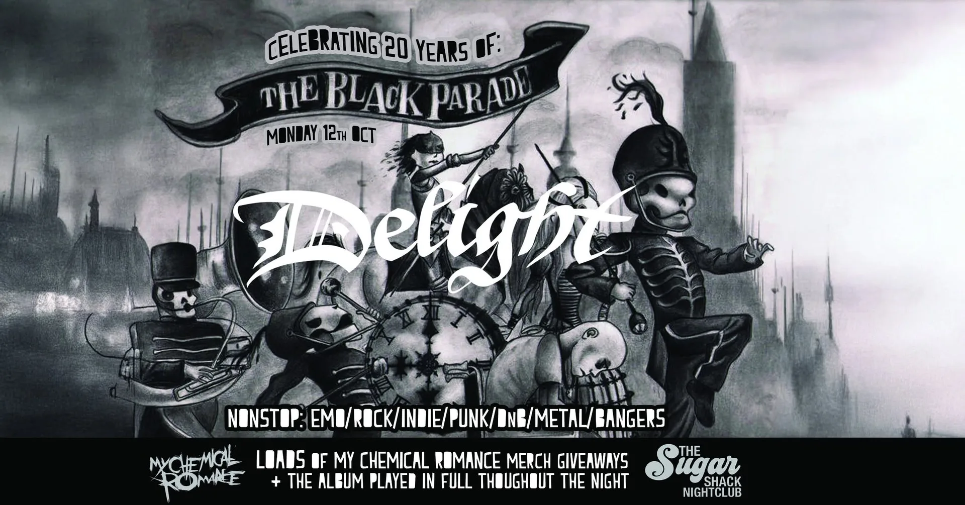 Delight: 20years of the Black Parade at The Sugar Shack Nightclub