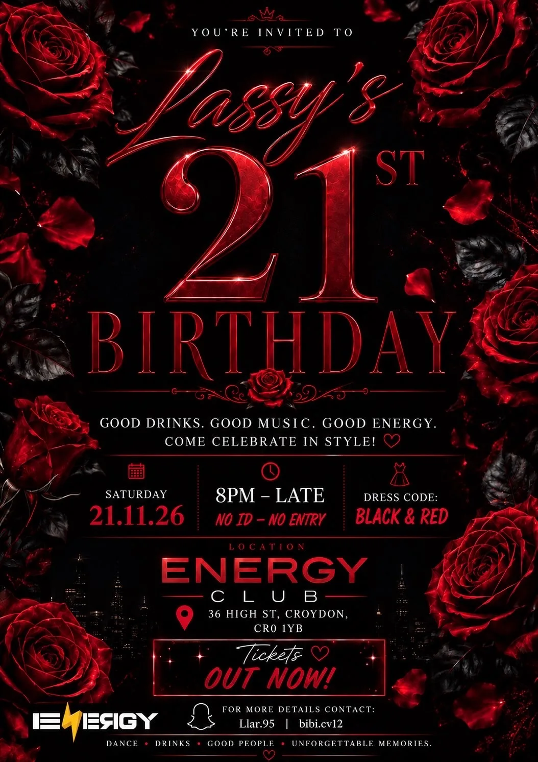 Lassys 21st Birthday presented by, Curated by 167 (LONDON) at Energy Croydon