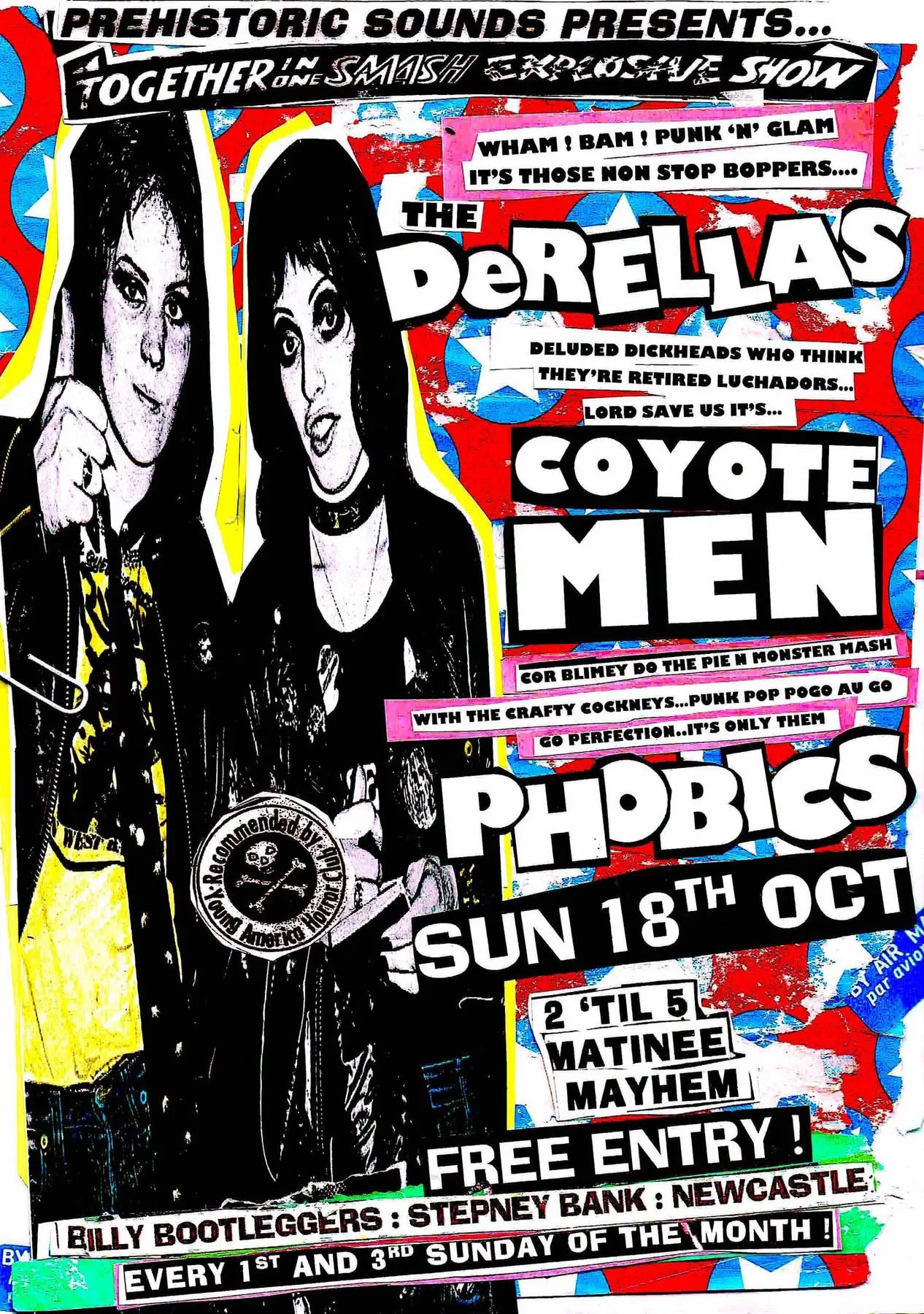 Prehistoric Sounds Presents: The Derellas + Coyote Men + Phobics