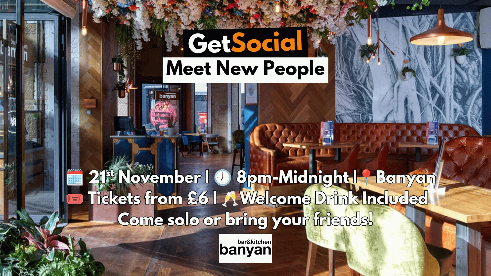 GetSocial Drinks | Meet New People & Make Friends (20s–40s) 🍹 at Banyan Bar & Kitchen - Newcastle