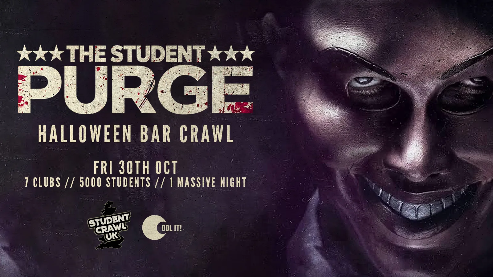 THE STUDENT PURGE 🎭🩸 - HALLOWEEN BAR CRAWL // 7 CLUBS // 5000 STUDENTS // THE UK'S BIGGEST BAR CRAWL!