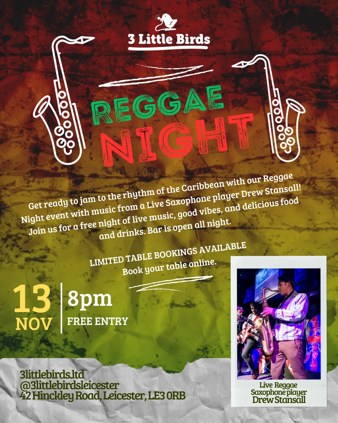Reggae Night - Saxophone Vibes
