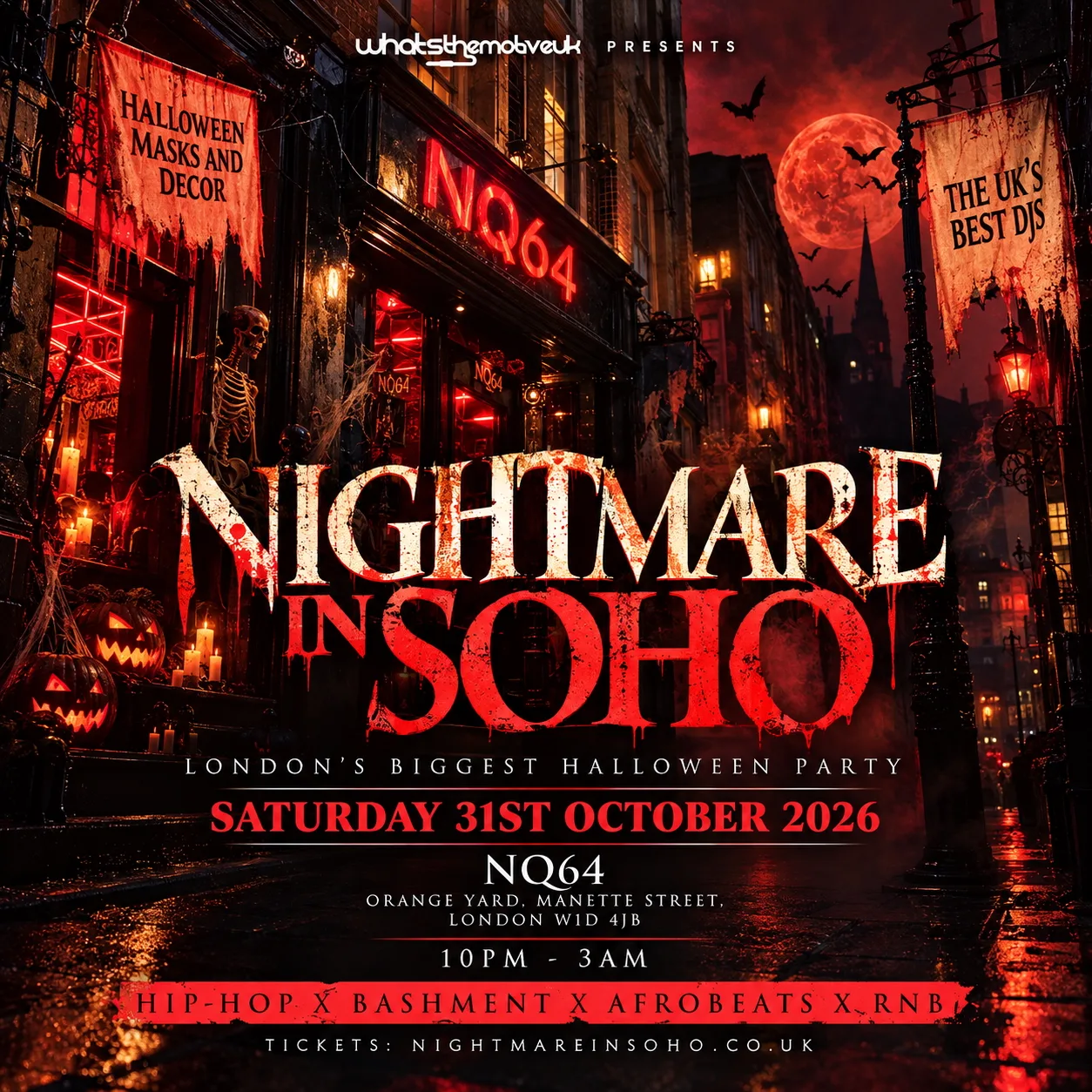NIGHTMARE IN SOHO - London's Biggest Halloween & Arcade Party at NQ64 Arcade Bar - Soho