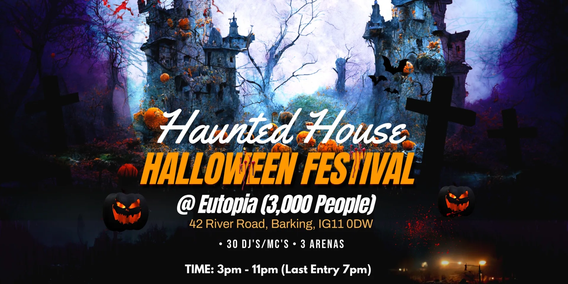 Haunted House :: Indoor Halloween Festival - 3000 People & 30 DJs/MCs at Eutopia Warehouse