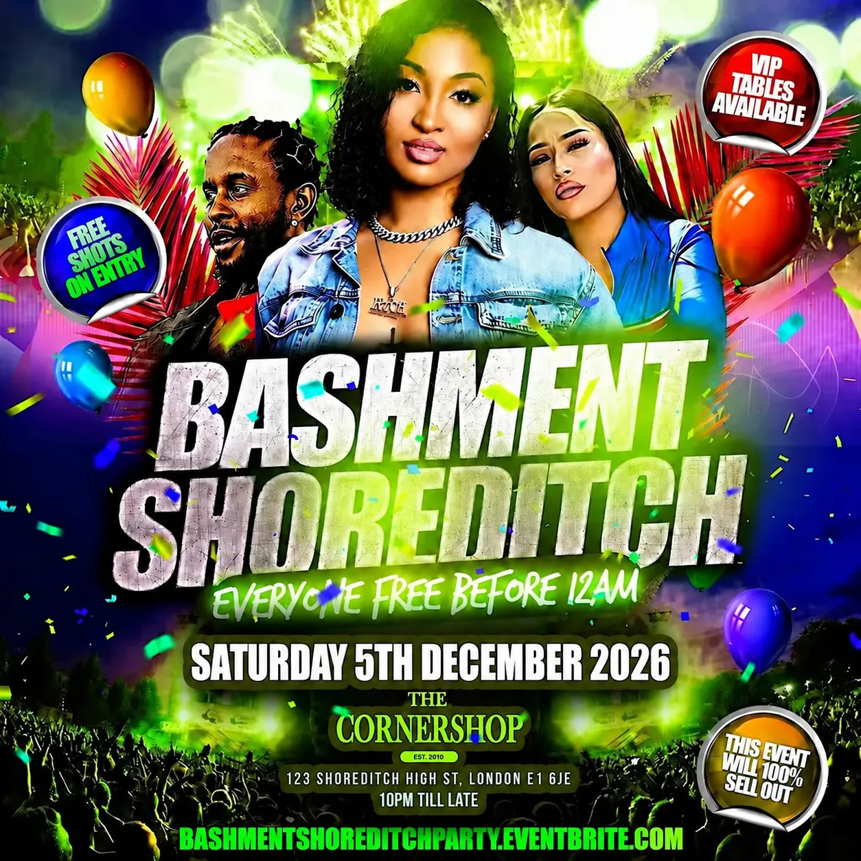 Bashment Shoreditch Party - Free Before Midnight