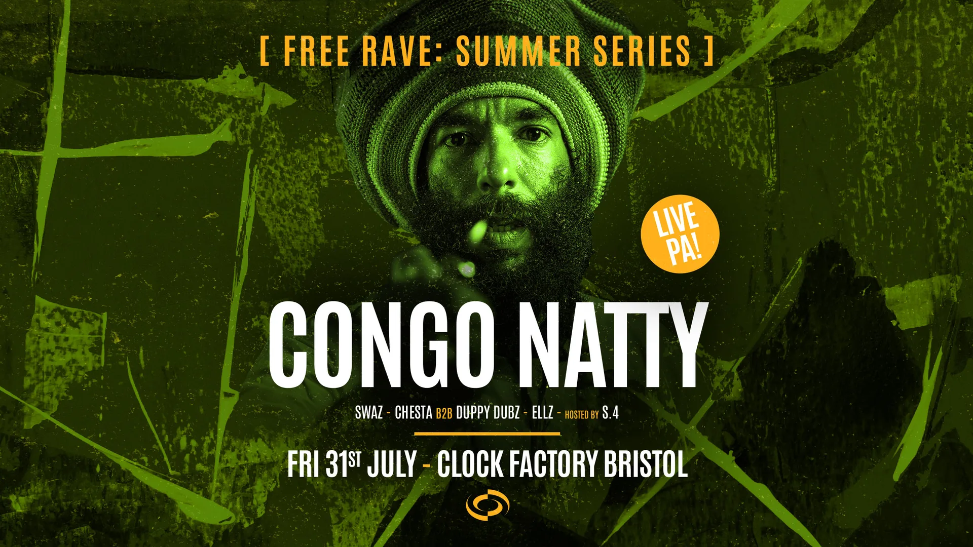 Bristol Summer Series [FREE RAVE] • Congo Natty (Live) at Clock Factory
