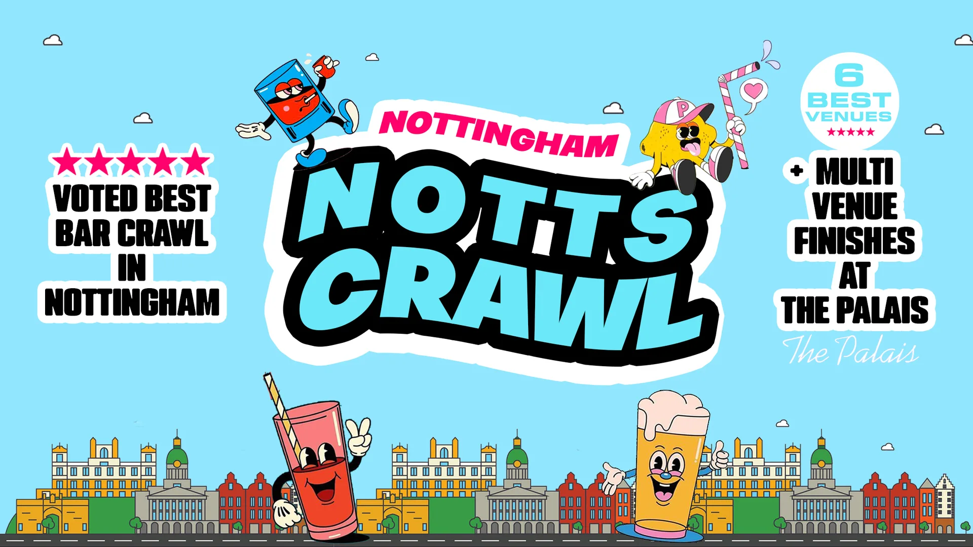 FRESHERS NOTTS BAR CRAWL 2026 ⚡️ Nottinghams Biggest Bar Crawls ⚡️ Official Student Partners with BoohooMAN 👕 FREE T-Shirt with Every Ticket! ⚡Sold Out 15 years Running!