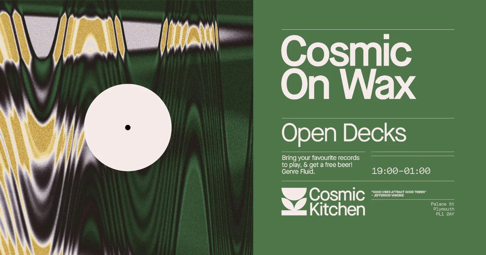 Cosmic Sessions: COSMIC ON WAX {open decks now VINYL or DIGITAL} at Cosmic Kitchen
