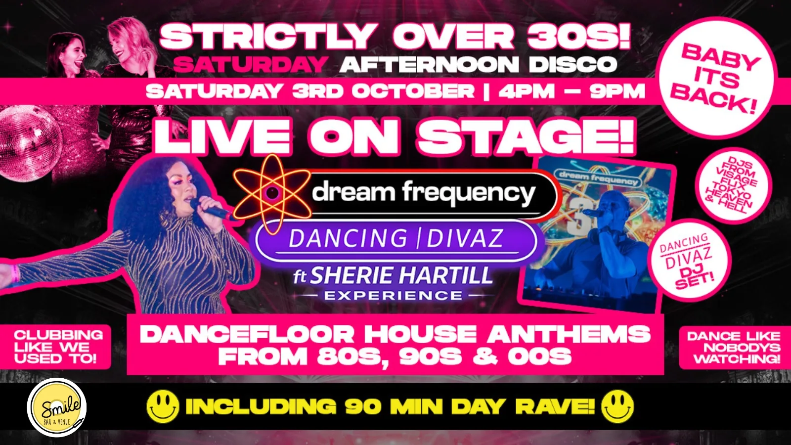 Over 30’s Saturday Afternoon Disco! at Smile Bar and Venue