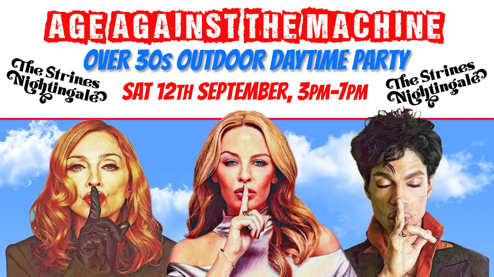 STRINES Age Against The Machine DAYTIME Party (Over 30s Only) - Sat 12th September at The Strines Nightingale