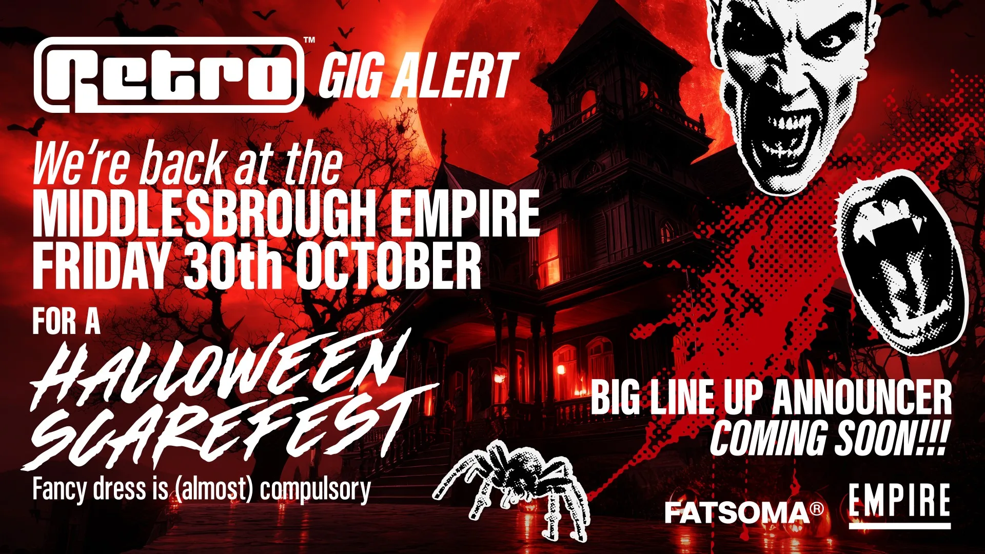 RETRO back at the MIDDLESBROUGH EMPIRE for a HALLOWEEN special at The Middlesbrough Empire