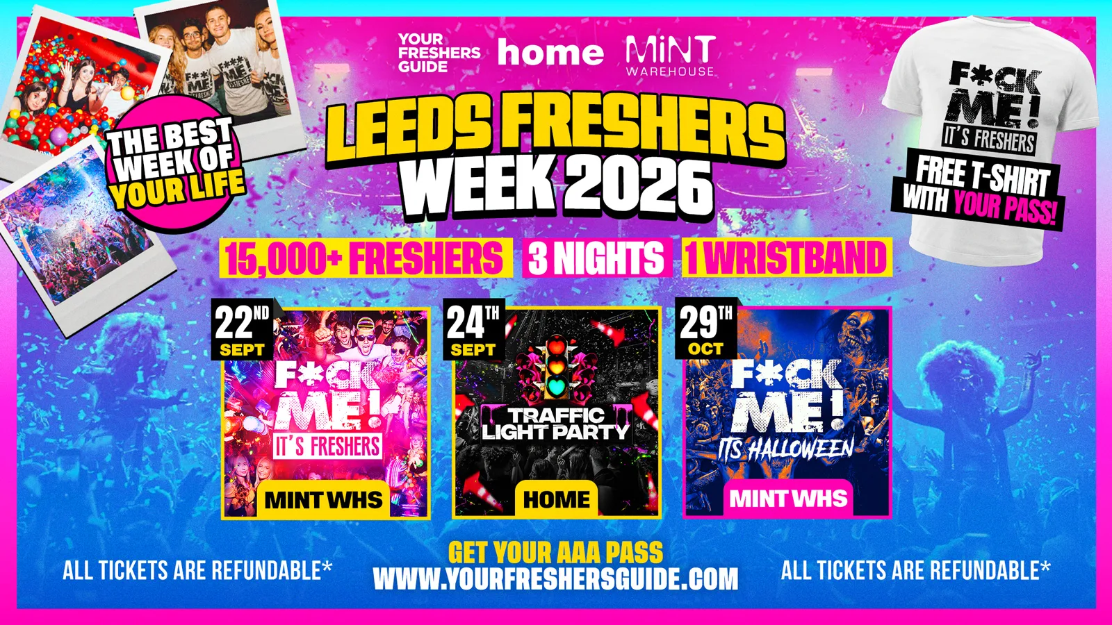 Leeds Freshers Week 2026 - Official Your Freshers Guide | Leeds Freshers 2026 at Mint Warehouse