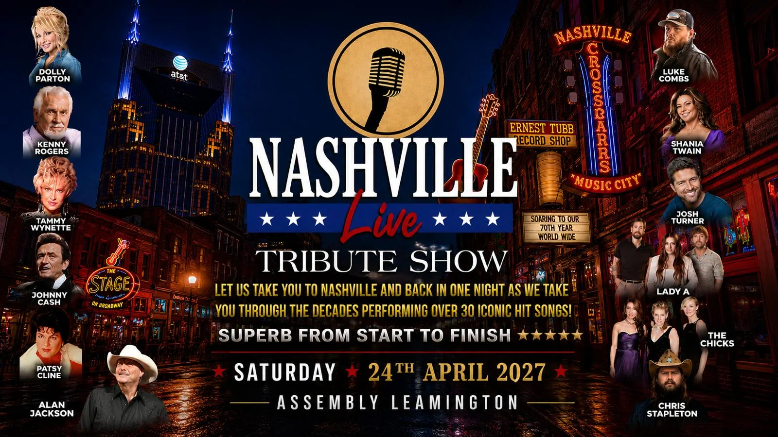 NASHVILLE LIVE Saturday 24/04/2027 at Assembly Leamington