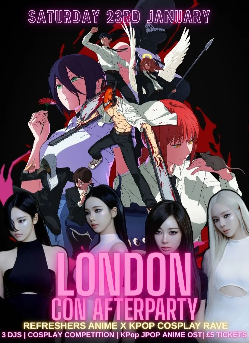 LONDON Mega Con Afterparty: Refreshers Anime X KPop Rave | Shibuya Vice X KPop Club | KPop & Anime OST | Tickets from £5 | 23/1/27 at Alaska Waterloo