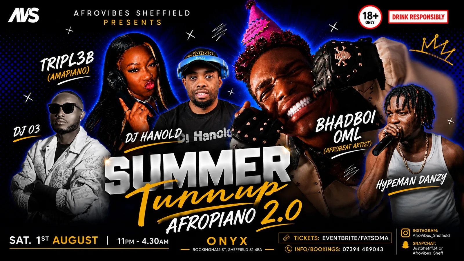 AFROPIANO 2.0 ft. BHADBOI OML x TRIPL3B at ONYX Nightclub Sheffield