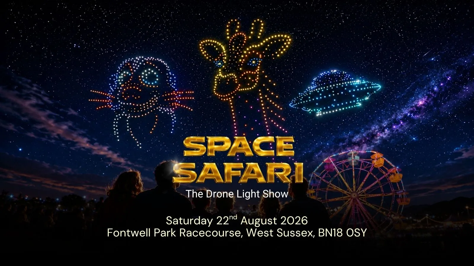 Space Safari Drone Light Show - Chichester at Fontwell Park