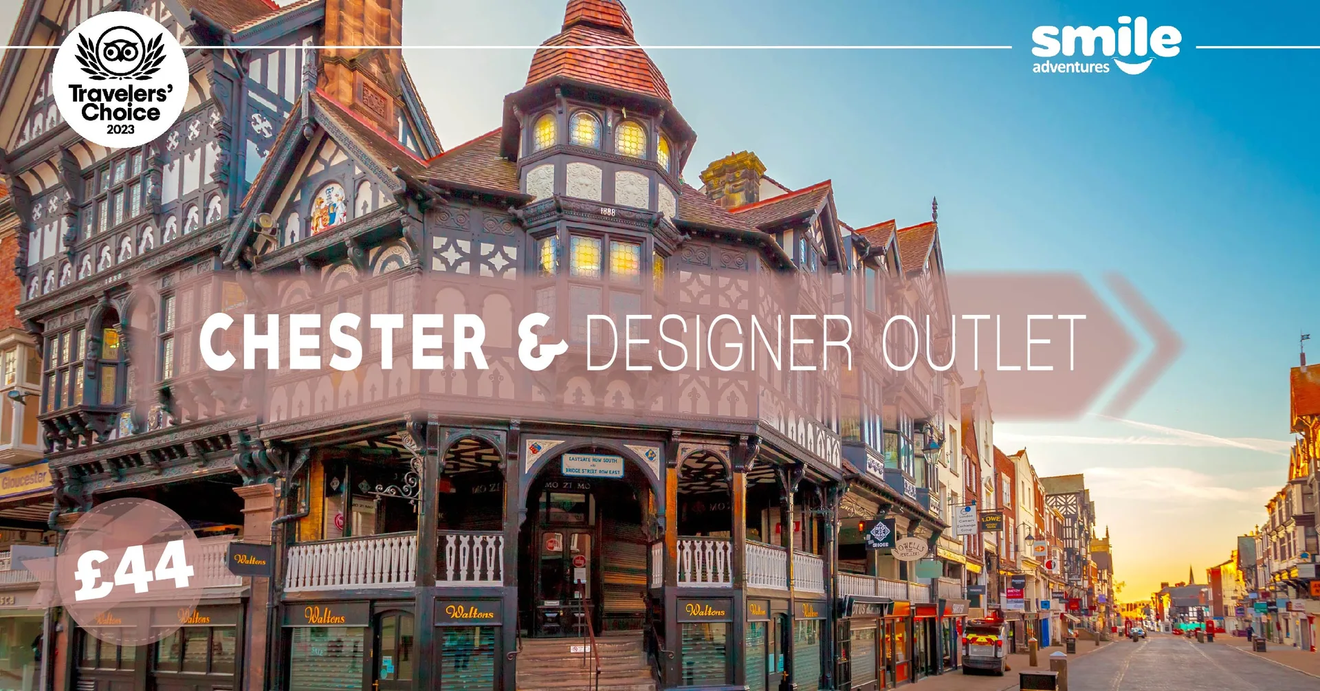 Chester & Designer Outlet – From Manchester at Smile Adventures