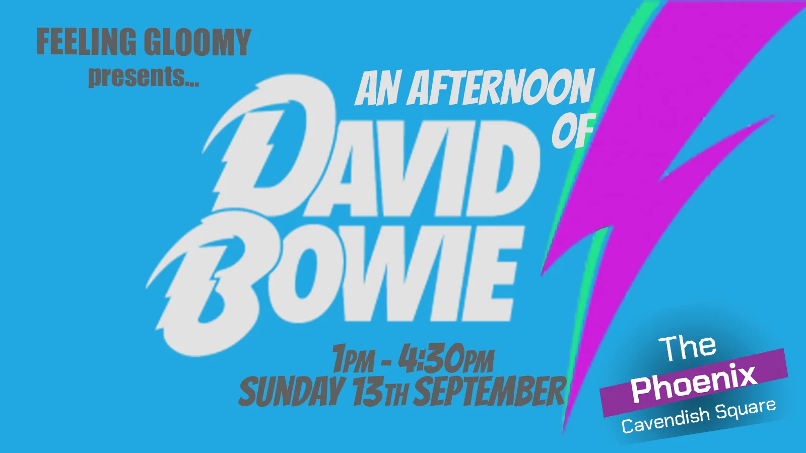 An Afternoon of David Bowie - Sun 13th September, 1pm-4:30pm at The Phoenix
