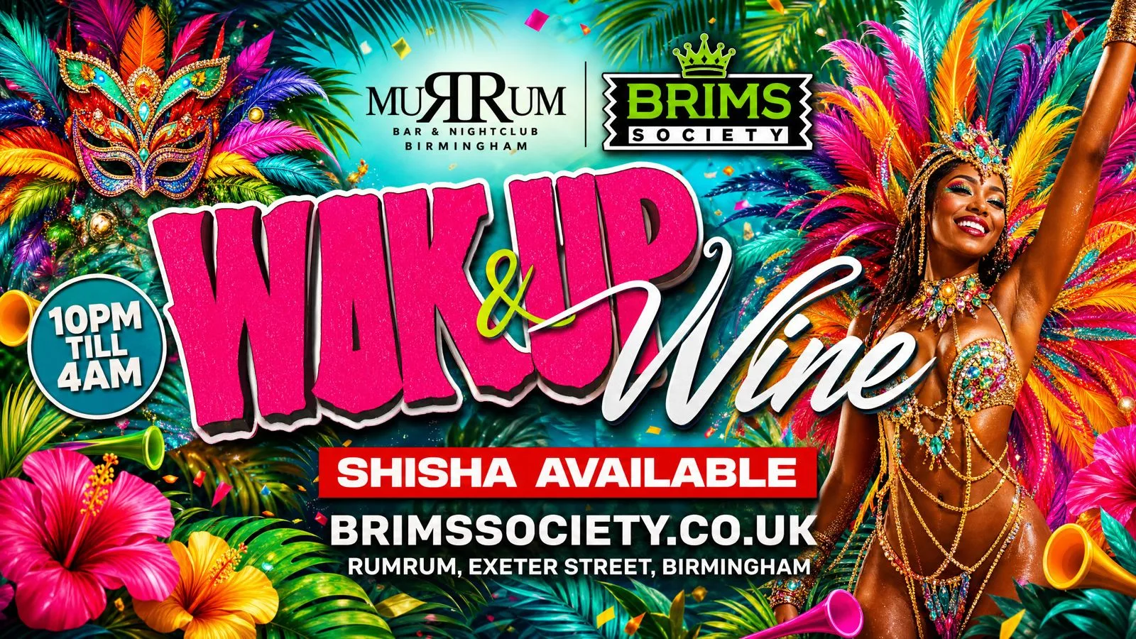 🔥 WUK UP & WINE – Birmingham Carnival Vibes ALL NIGHT! 🔥 | MUSIC BY MASTER RJ DJ TAZ AND DJ DAN😱🔥 at RUM RUM BIRMINGHAM