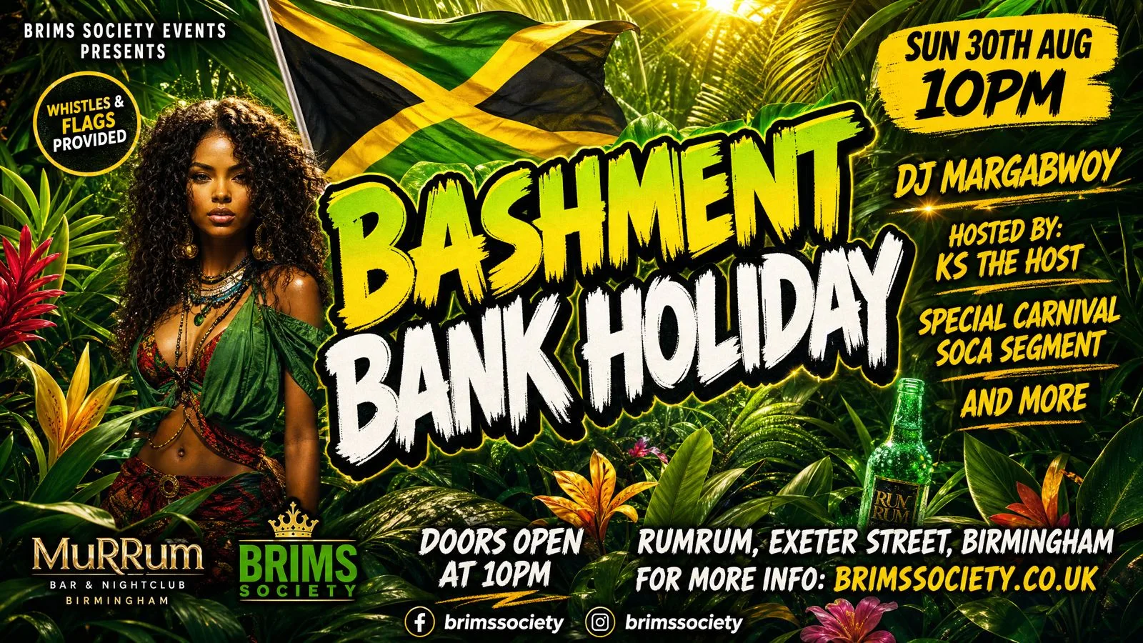 BASHMENT BANK HOLIDAY SPECIAL🎉🔥 | CARNIVAL VIBES😱| 50 FREE TICKETS | DJ TREY & KS THE HOST🔥 at RumRum VIP Bar & Lounge