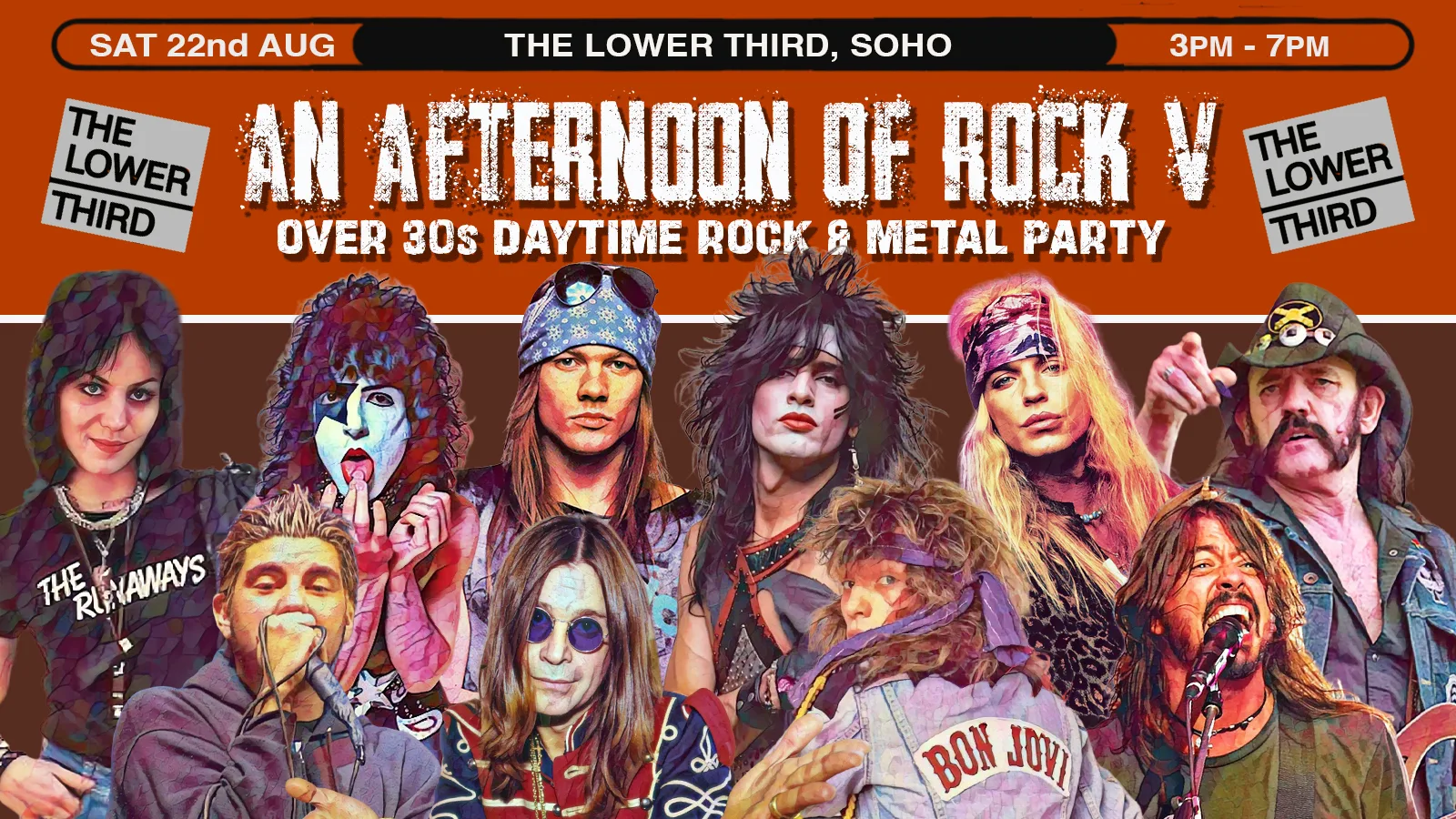 LONDON An Afternoon of Rock V - Rock/Metal for the over 30s: 3pm-7pm, Sat 22nd August at The Lower Third