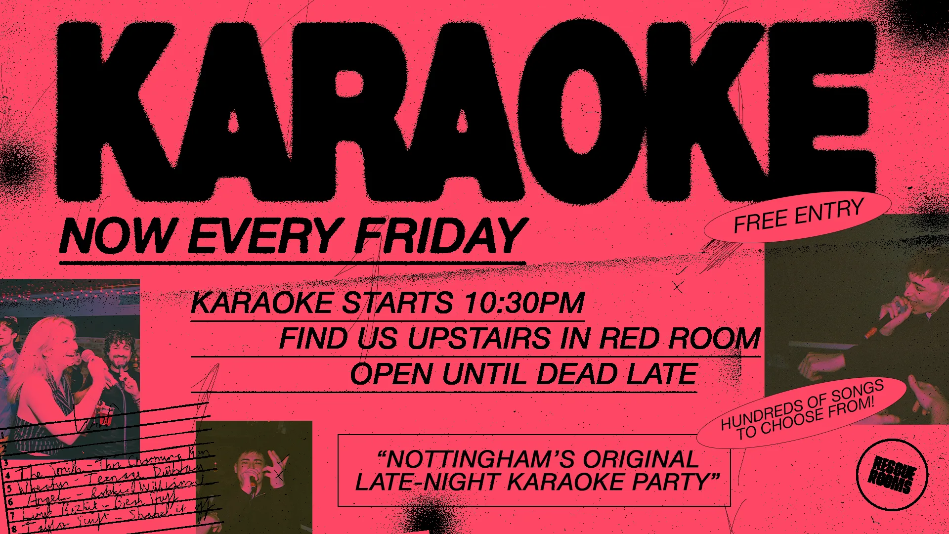 Karaoke π€ Every Friday at Rescue Rooms at Rescue Rooms