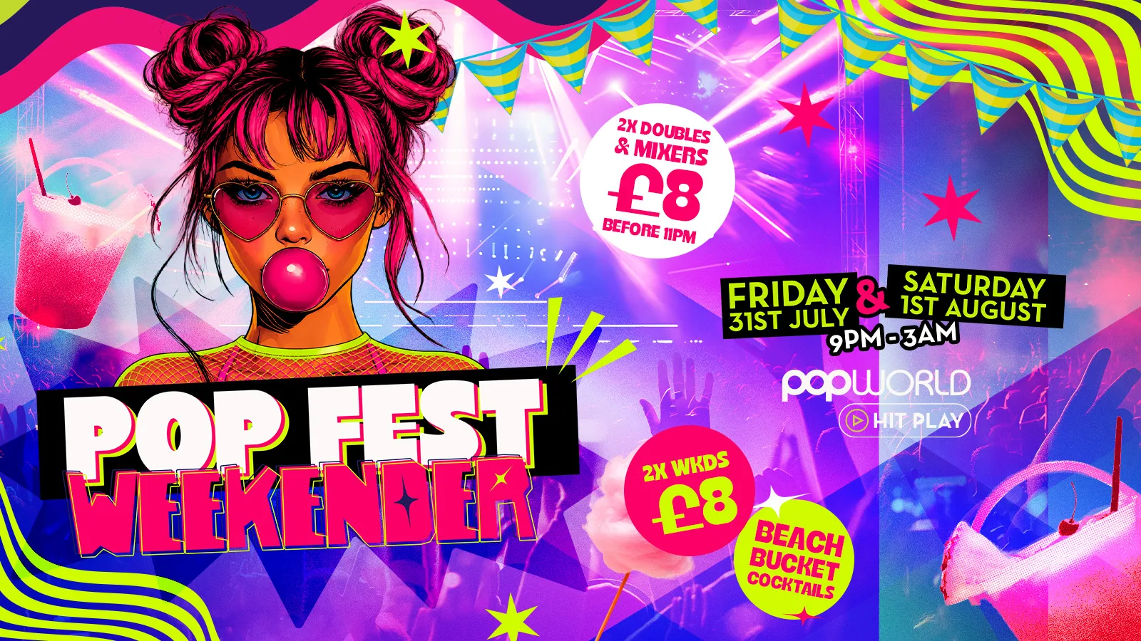 Saturday - Pop Fest Weekender at Popworld - Southampton
