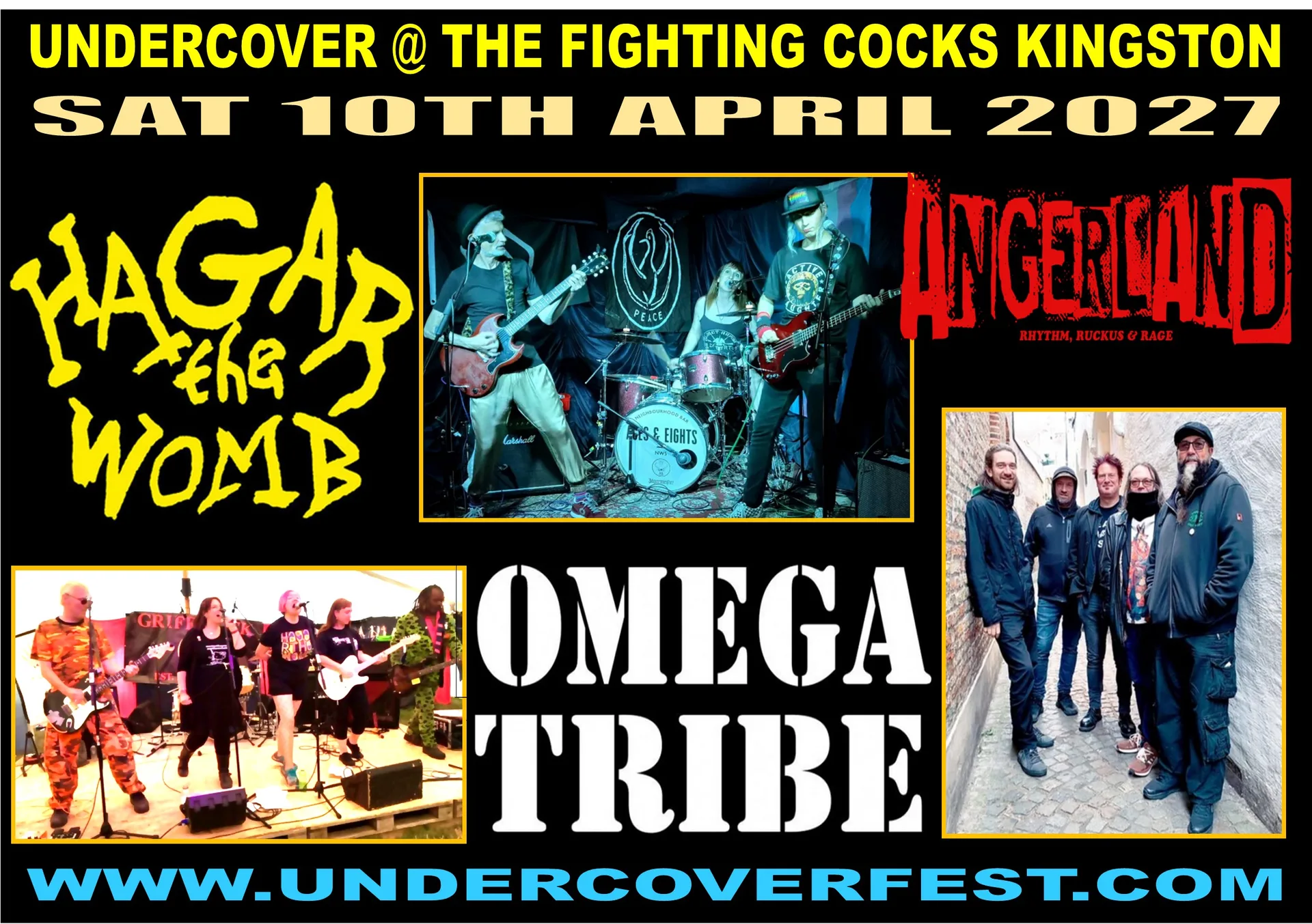 😎  HAGAR THE WOMB / OMEGA TRIBE and ANGERLAND Go “Undercover” in Kingston