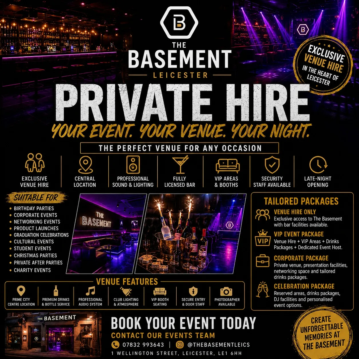 THE BASEMENT LEICESTER  PRIVATE HIRE & EVENT BOOKINGS