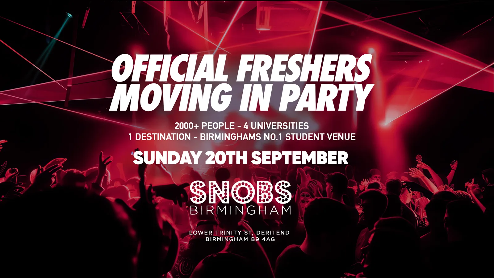 The Official Birmingham Freshers Moving in Party - Birmingham Freshers 2026