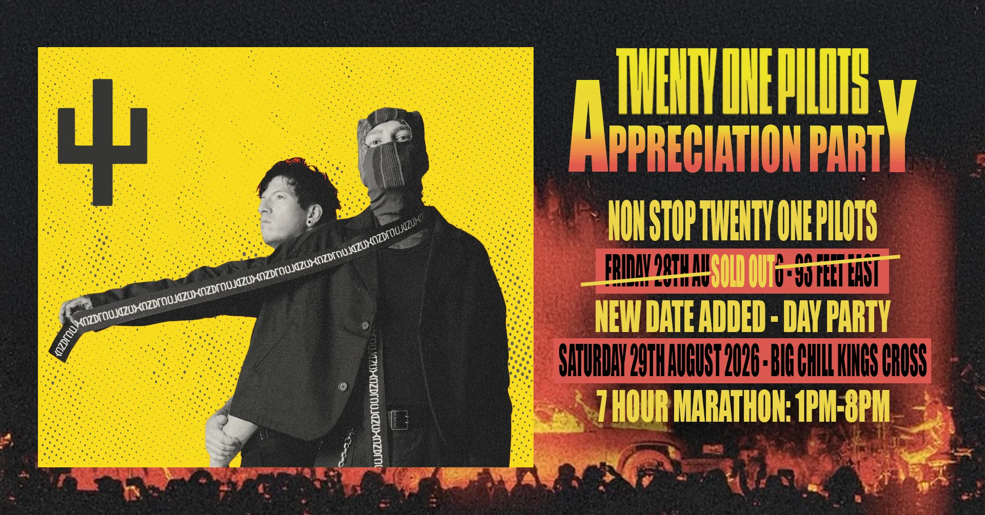 Twenty One Pilots APE Pre-Party Marathon (London) at Big Chill King's Cross