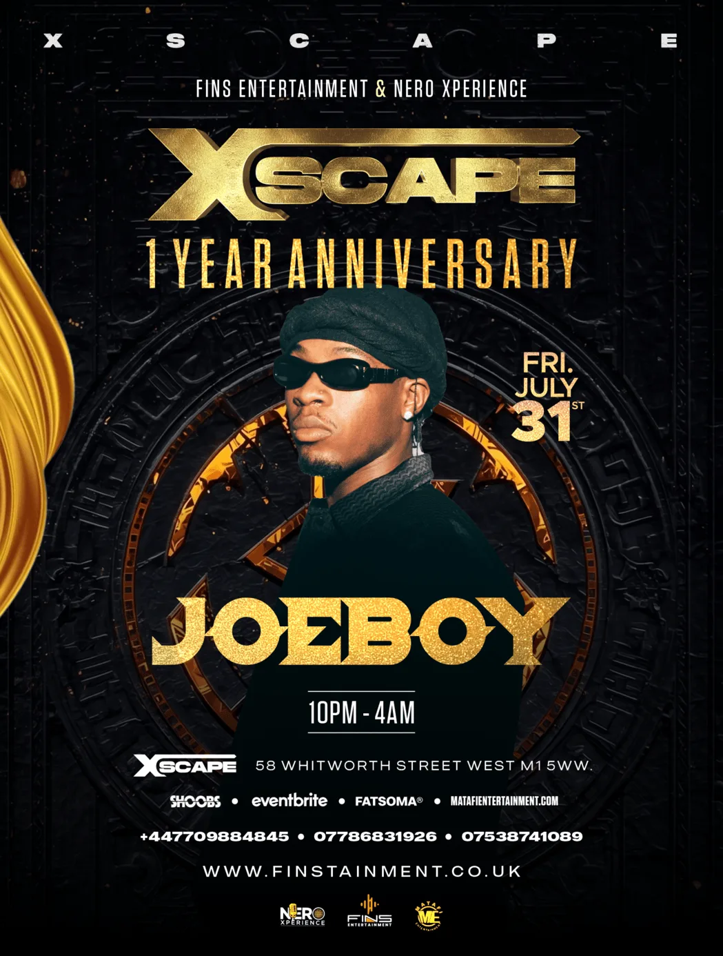 XSCAPE ANNIVERSARY PARTY WITH JOEBOY LIVE IN MANCHESTER at Xscape Manchester
