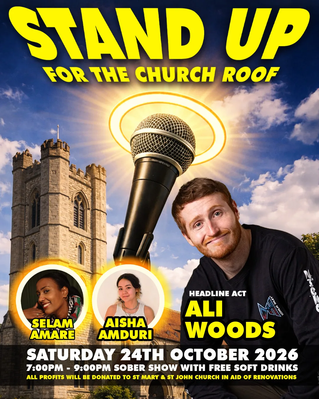 Stand Up for The Church Roof - With Headliner Ali Woods at St Mary & St John Church