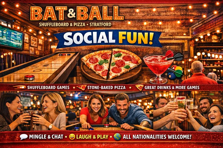 Shuffleboard Social Fun & Pizza – Bat & Ball Stratford