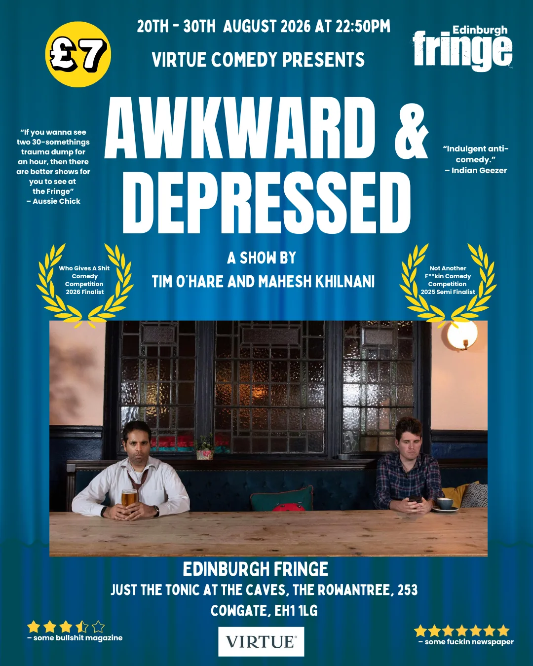 Awkward & Depressed at Just the Tonic at The Caves
