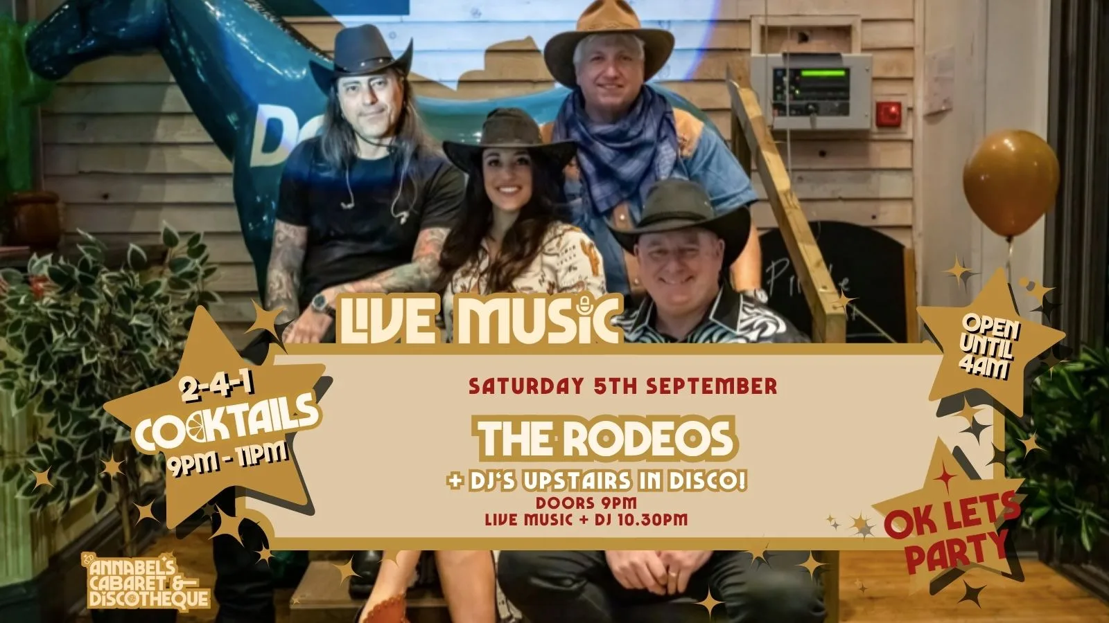 Live Music: THE RODEOS // Annabel’s Cabaret & Discotheque at Annabel's Cabaret and Discotheque